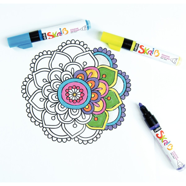 Set de 6 marqueurs gouache basique