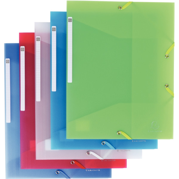 Chemise 3 rabats à élastiques CHROMALINE en polypropylène translucide, coloris assortis