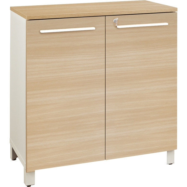 Rangement bas 2 portes Sunday L80xH79xP42cm chêne