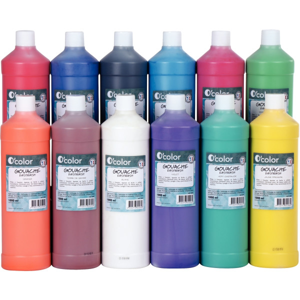 Flacon 1 L de gouache liquide économique O'COLOR coloris vert clair