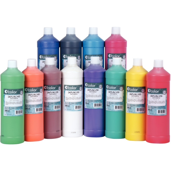 Flacon 1 L de gouache liquide économique O'COLOR coloris vert clair