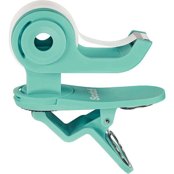 Dévidoir fixation à pince scotch Clip & Twist bleu turquoise
