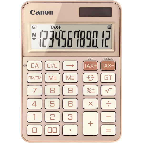 Machine à calculer pour bureau 12 chiffres Canon KS-125KB Or Rose