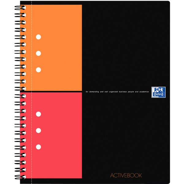 Cahier à reliure intégrale ACTIVEBOOK format A5+ quadrillé 5x5, 160 pages perforées