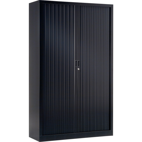 Armoire à rideaux haute 4 tablettes H198cm Generic+ Anthracite