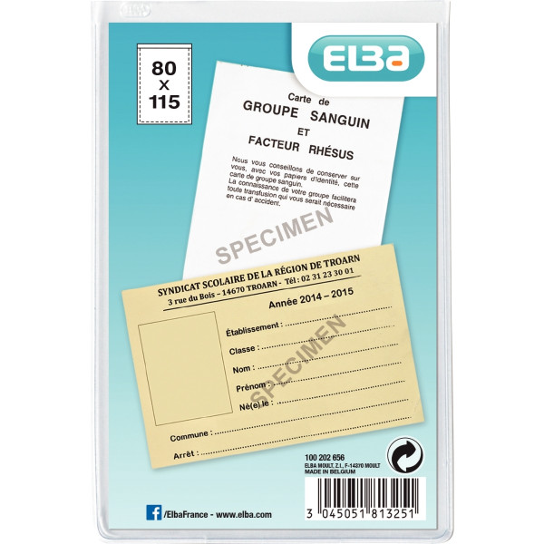 Etui simple 8x12 cm en PVC 20/100ème, incolore