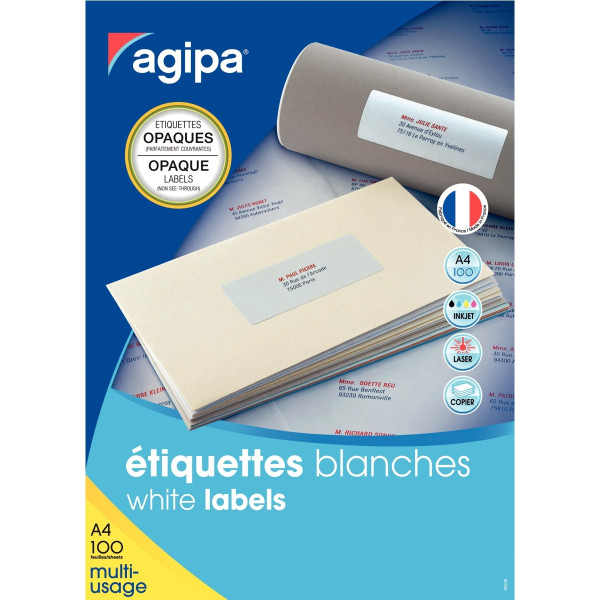 Boîte de 400 étiquettes multi-usage blanc opaque 99,1 x 139 mm