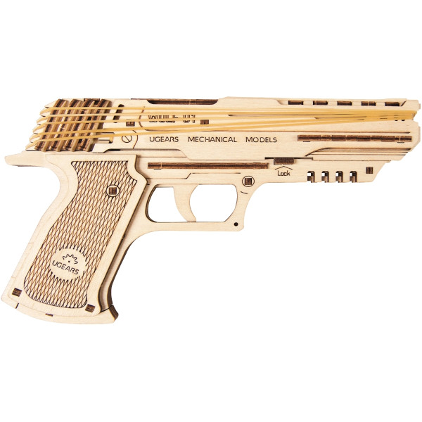 Maquette mécanique en bois, pistolet