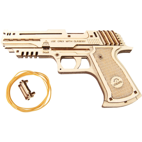 Maquette mécanique en bois, pistolet