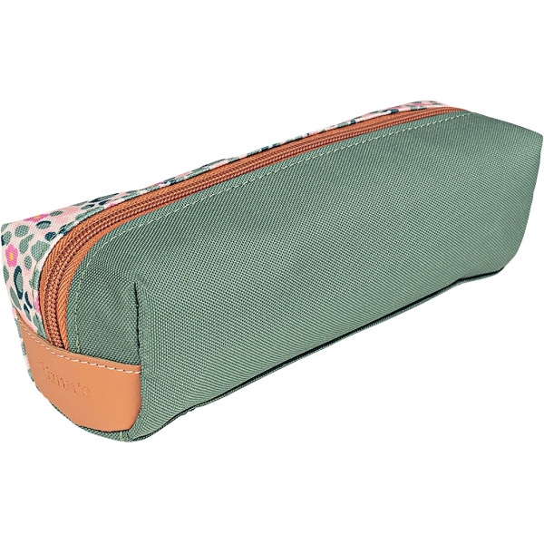 Trousse simple Iris vert et rose