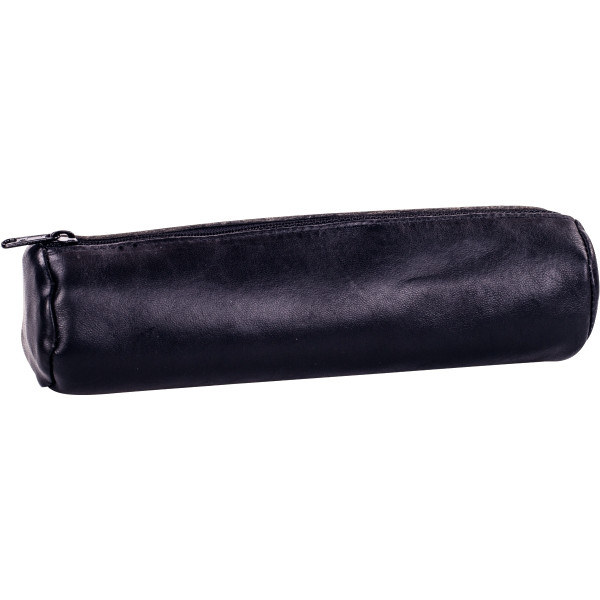 Fourre tout rond oxford cuir ebene noir