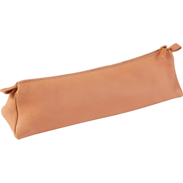 Trousse trapèze cuir naturel 22cm