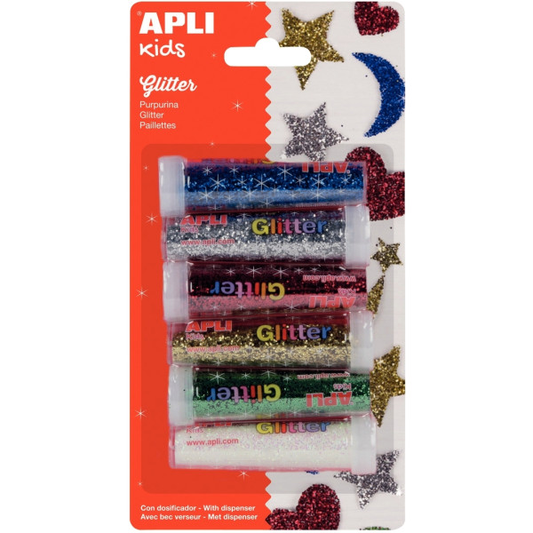 Lot de 6 tubes pailletés assortis