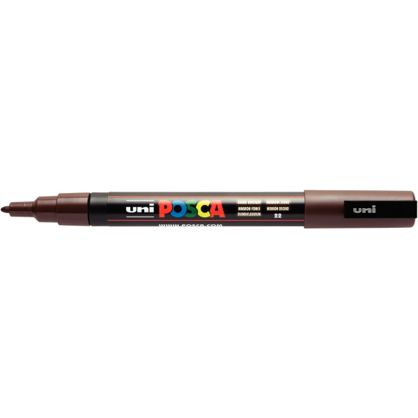 Marqueur Posca pointe fine ogive marron foncé