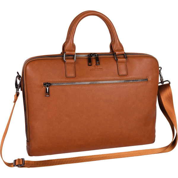 Sacoche slim ordinateur 15,6 pouces coloris camel