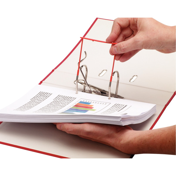 Boite de 100 relieurs d'archives rouge 8cm