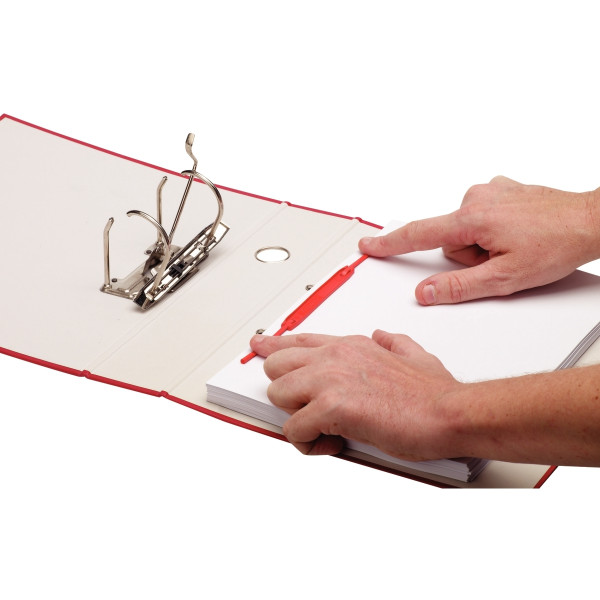 Boite de 100 relieurs d'archives rouge 8cm