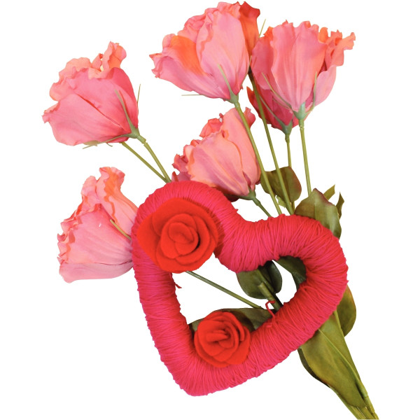 Lot de 5 anneaux coeurs ajourés en polystyrène