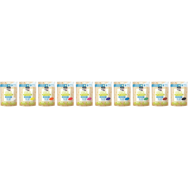 Lot de 10 sachets 180g de gouache en poudre 2 en 1 Tactilcolor
