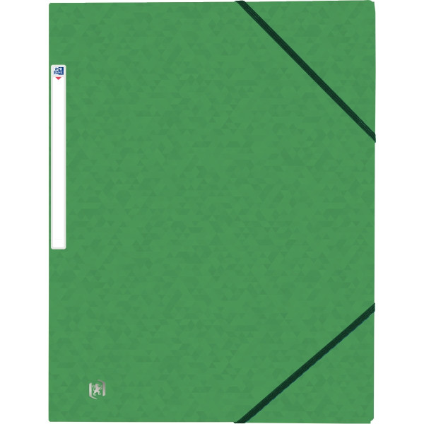 Chemise 3 rabats à élastiques TOP FILE+ en carte lustrée 4/10ème 390g, vert