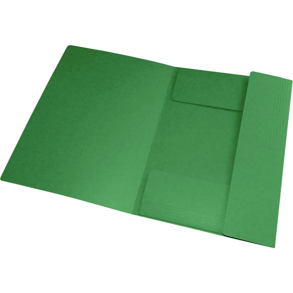Chemise 3 rabats à élastiques TOP FILE+ en carte lustrée 4/10ème 390g, vert