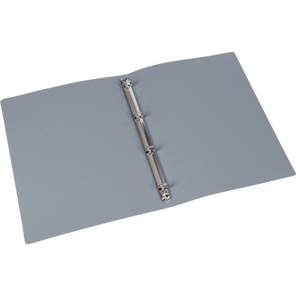 Classeur 4 anneaux en polypropylène opaque, format A4, dos 2,5 cm, gris