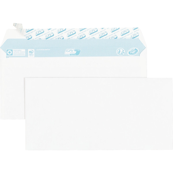 Paquet de 70 enveloppes blanches 110x220mm 80g bande siliconée