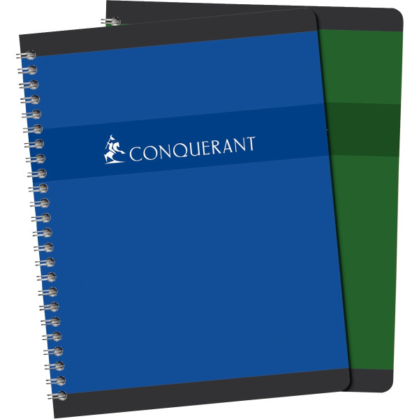 Cahier à reliure intégrale 180 pages CONQUERANT, format 24x32 cm, quadrillé 5x5, papier 70g