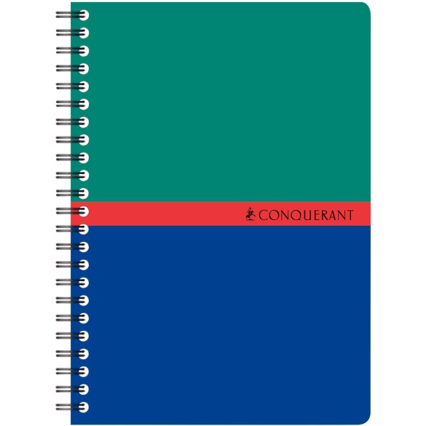 Carnet à reliure intégrale 180 pages CONQUERANT, format A6, quadrillé 5x5, papier 70g