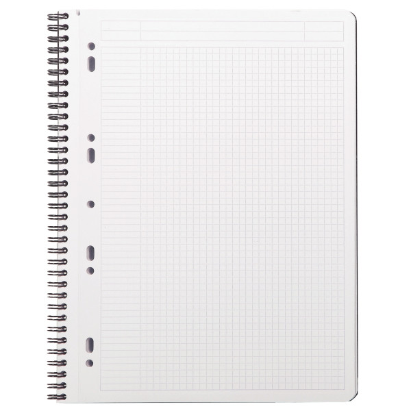 Cahier RHODIACTIVE Notebook 160 pages perforées, couverture polypropylène, format A4+, quadrillé 5x5