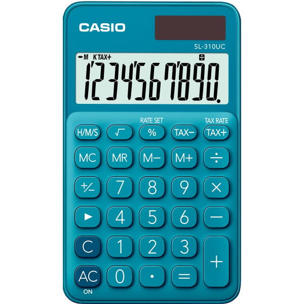 Machine à calculer de poche Casio 10 chiffres SL-310UC bleu