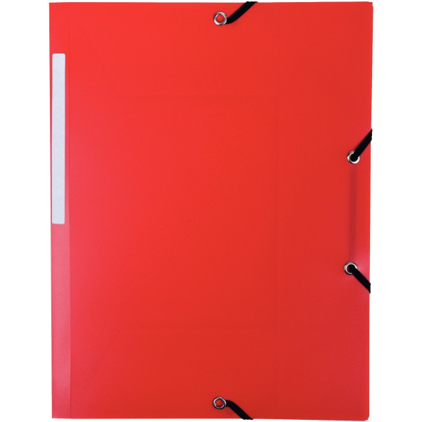 Chemise 3 rabats à élastiques en polypropylène opaque 4/10ème, rouge