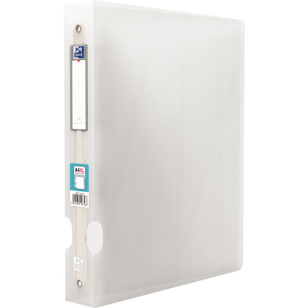 Classeur 4 anneaux en polypropylène HAWAÏ dos 4 cm, format A4+, incolore