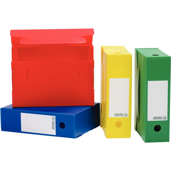 Paquet de 10 boites d'archives en polypropylène dos 10cm jaune