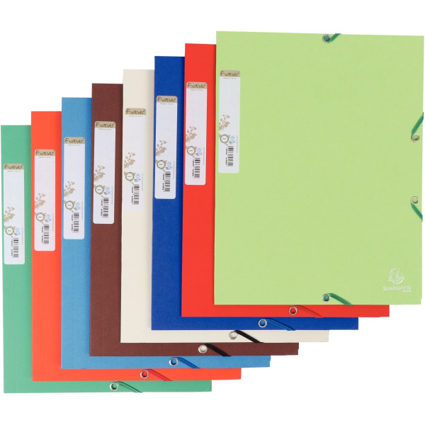 Carton de 25 chemises 3 rabats à élastiques FOREVER, coloris assortis
