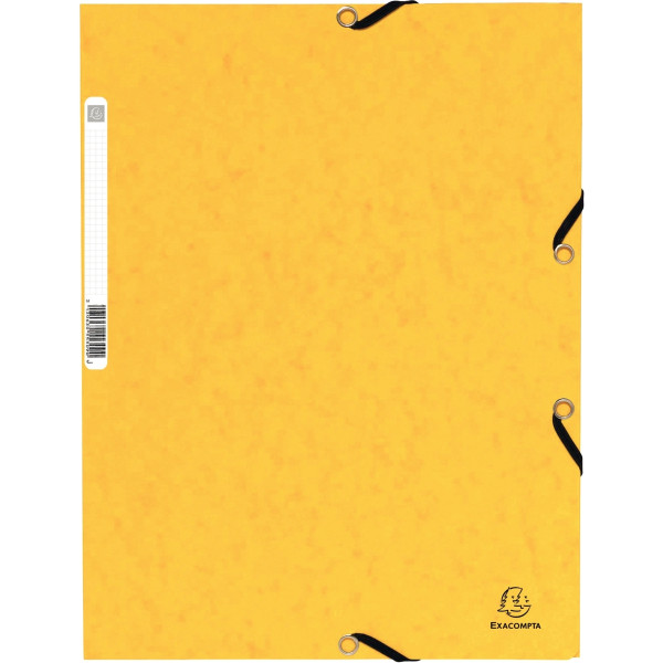 Chemise 3 rabats à élastiques en carte lustrée 355g, jaune