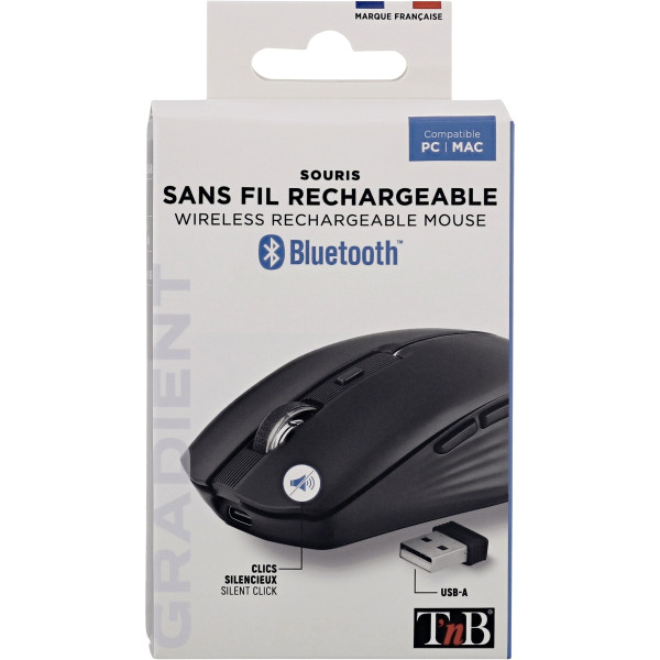 Souris sans fil rechargeable T'NB Gradient noire