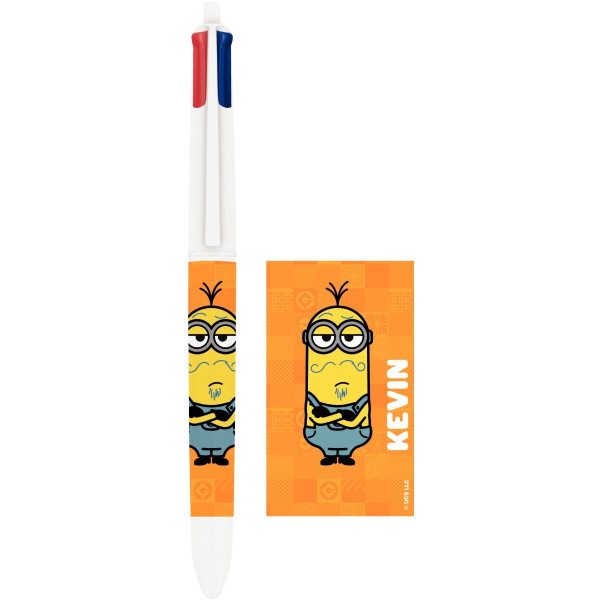 Stylo 4 couleurs minions orange