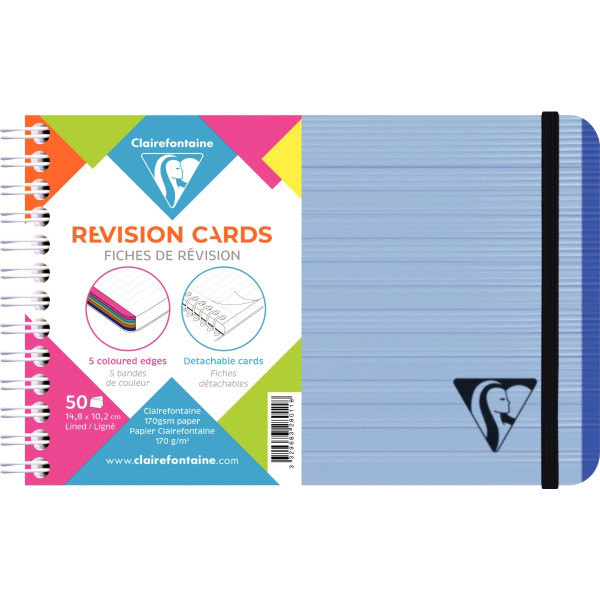 Carnet à reliure intégrale LINICOLOR FRESH avec 50 fiches lignées détachables, bleu