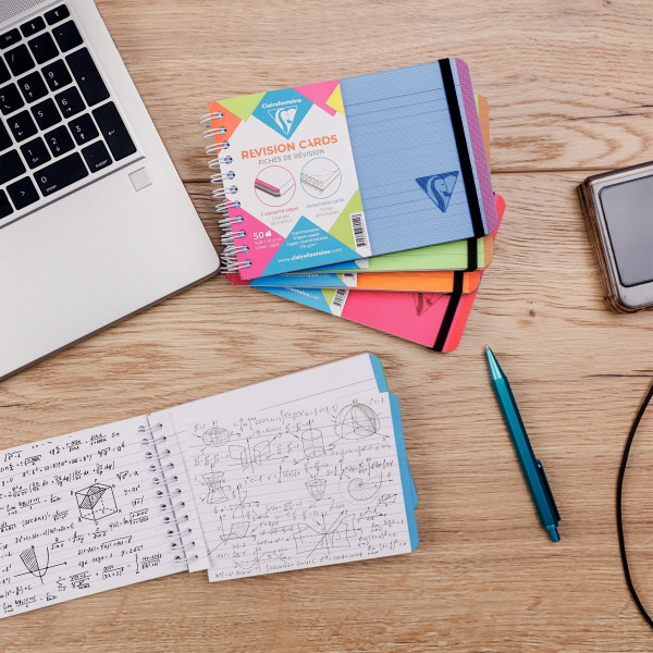 Carnet à reliure intégrale LINICOLOR FRESH avec 50 fiches lignées détachables, bleu