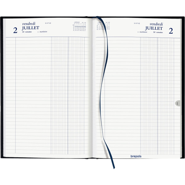 Agenda banquier large 2 volumes noir