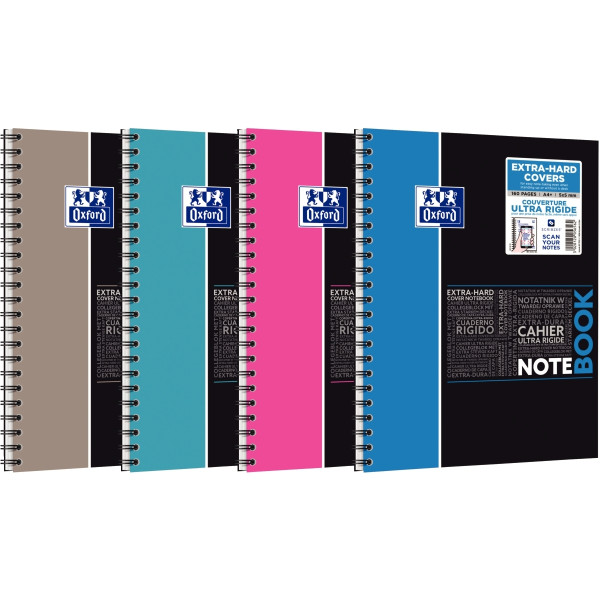 Cahier à reliure intégrale NOTEBOOK OXFORD 160 pages perforées, format A4+, quadrillé 5x5
