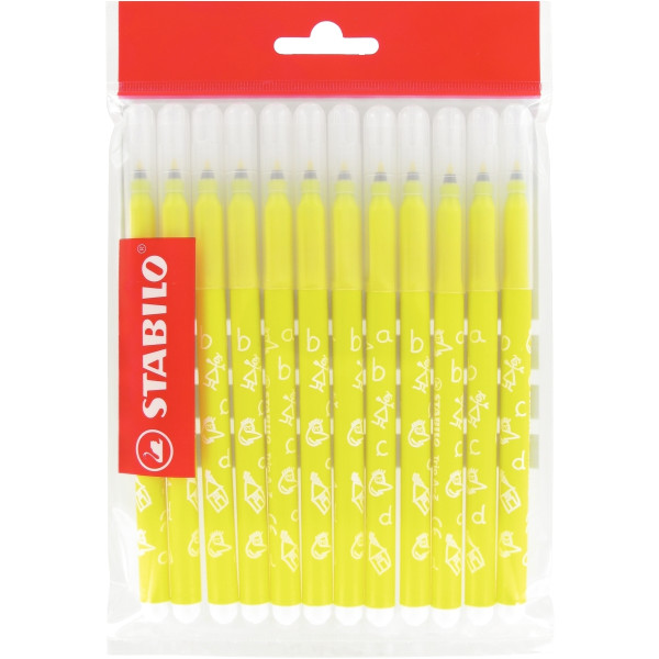Recharge pour schoolpack de 12 feutres Trio A-Z jaune