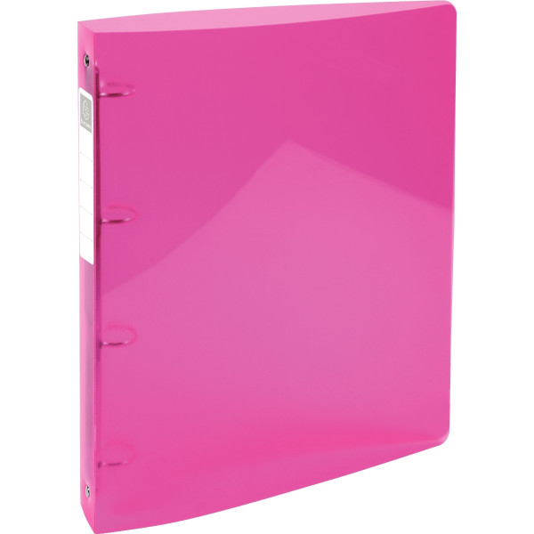 Classeur 4 anneaux en polypropylène IDERAMA, format A4+, dos 4 cm, rose