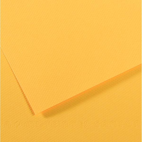 Feuille mi-teinte 50x65cm bouton d'or