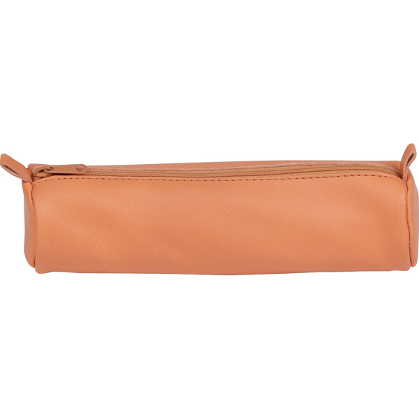 Trousse ronde cuir naturel 22cm