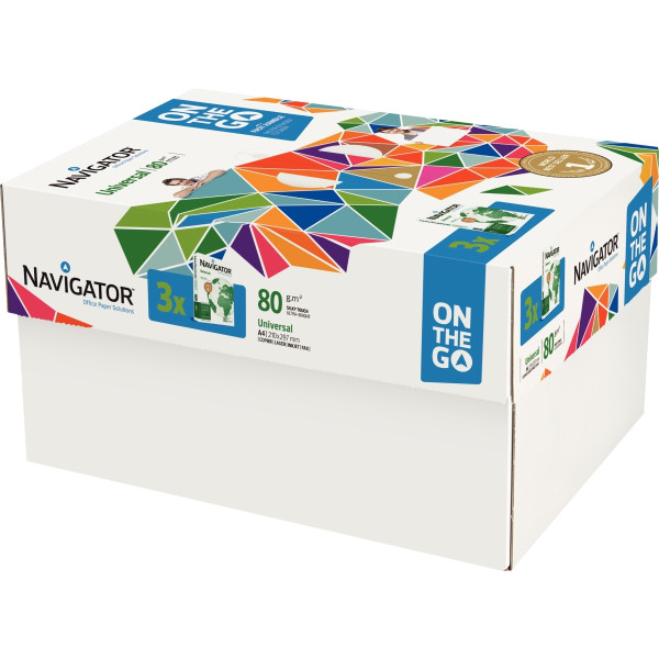 Carton de 3 ramettes de 500 feuilles format A4 80g blanc NAVIGATOR