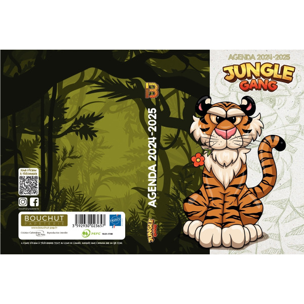 Agenda journalier seyes 12,5x17,5 Tigre