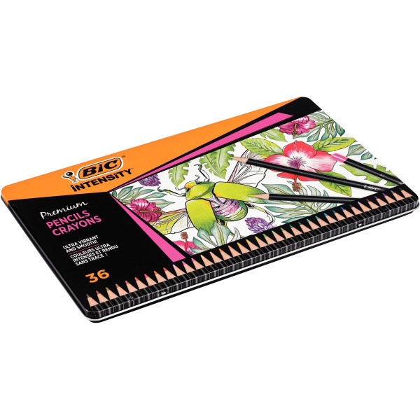 Boîte métal de 36 crayons de couleur Intensity