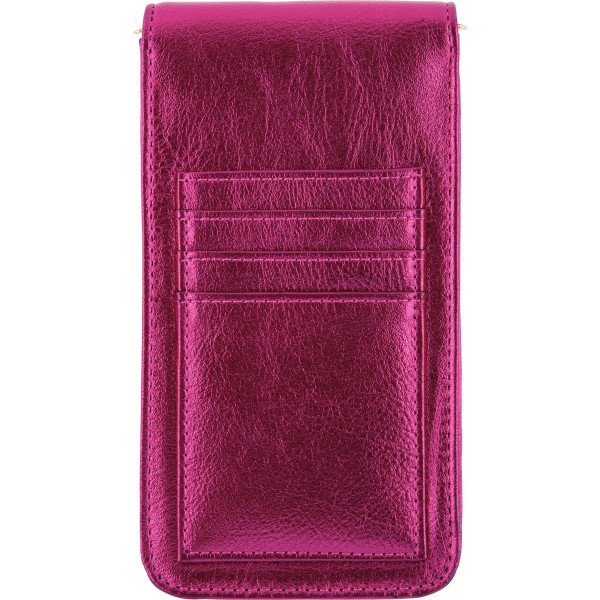 Pochette pour téléphone en cuir coloris rose